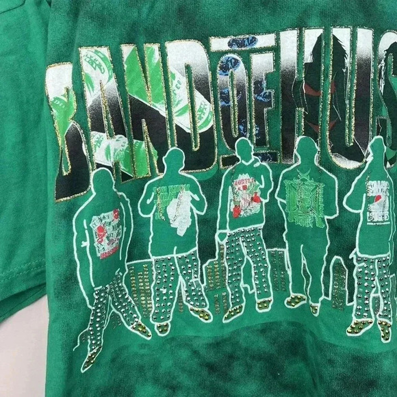 Vintage Band of Hustlas Rap Graphic Tee – Green Made in USA ID Brand - Picture 3 of 7